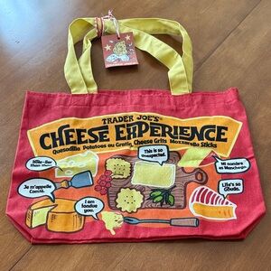 Trader Joe's Cheese Experience Tote Bag - Red and Yellow